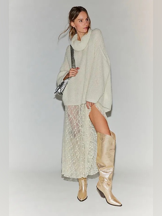 Free People Shoes - 🆕 Free People Triple Crown Over-the-Knee Slouch Boots-brown, gold metallic